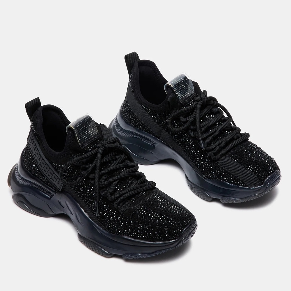Steve Madden Black Rhinestone Sneakers